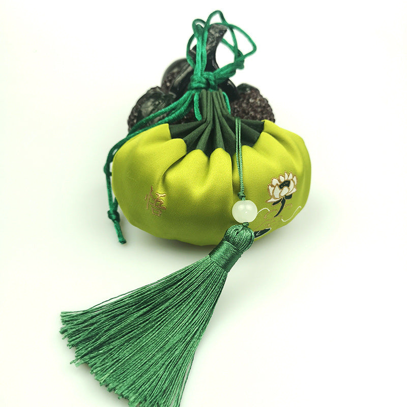 Chinese antique embroidered brocade bag clothes hanging accessories empty bag sachet