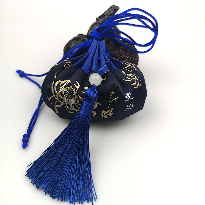 Chinese antique embroidered brocade bag clothes hanging accessories empty bag sachet