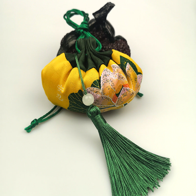 Chinese antique embroidered brocade bag clothes hanging accessories empty bag sachet