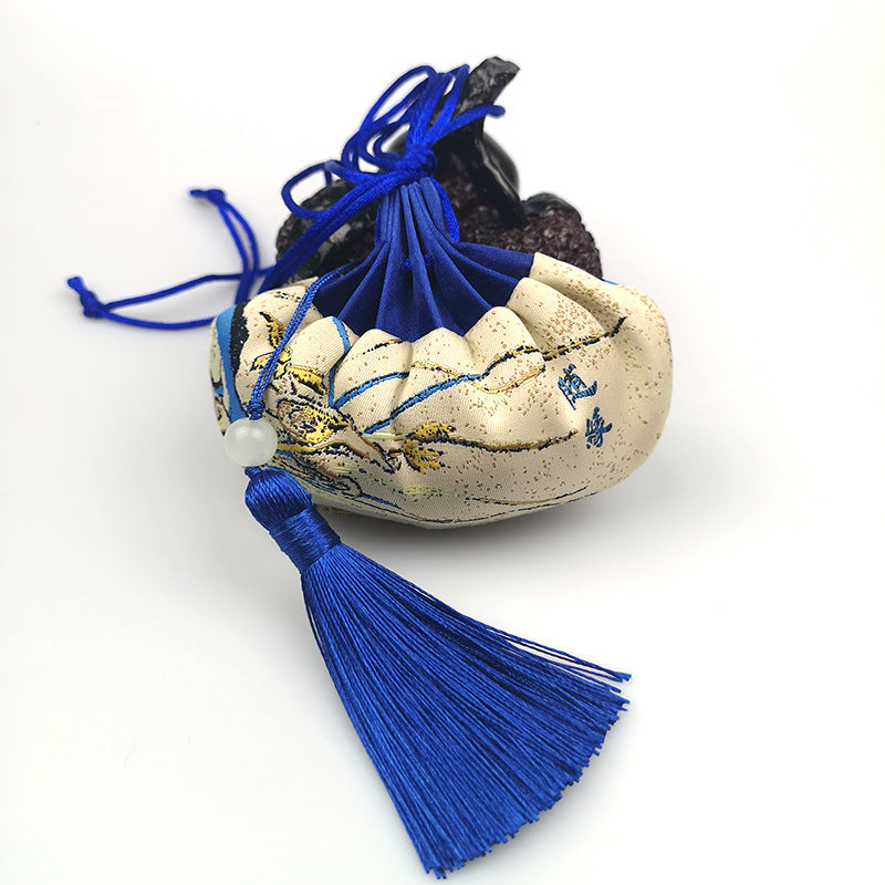 Chinese antique embroidered brocade bag clothes hanging accessories empty bag sachet