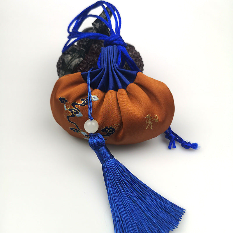 Chinese antique embroidered brocade bag clothes hanging accessories empty bag sachet