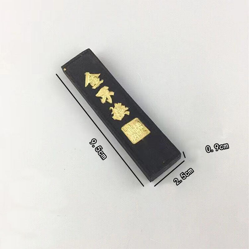 Chinoiserie WenFangSiBao calligraphy accessories pine smoke ink stick and ink block 2 pieces