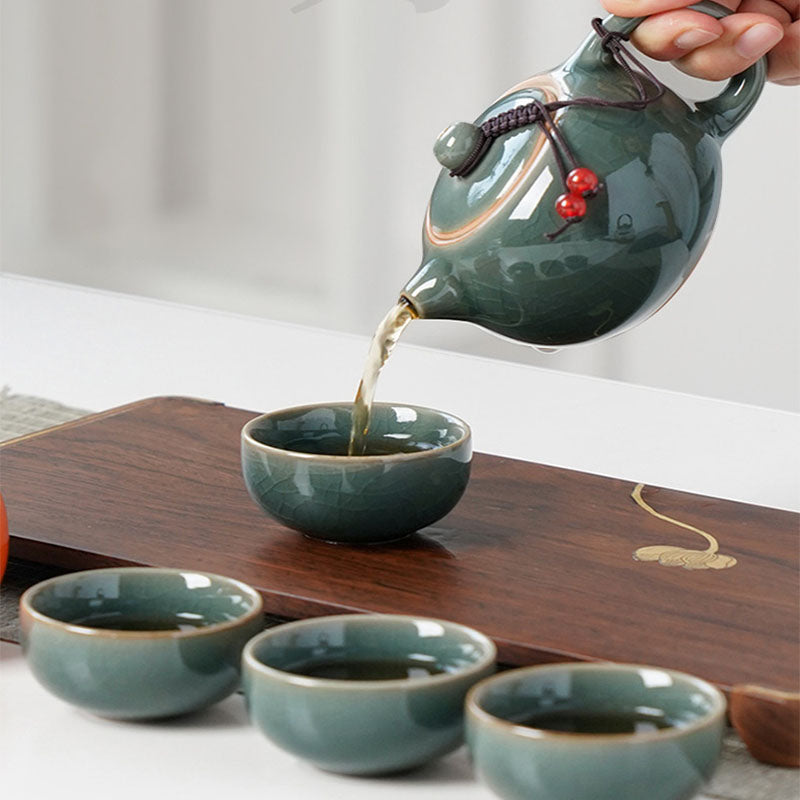 Kung Fu tea set, practical suitcase, high quality gift, beautiful packaging