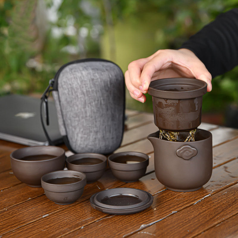 Zisha Travel Kung Fu Tea Set Quick Cup Outdoor Portable Exquisite Gift Box Gift