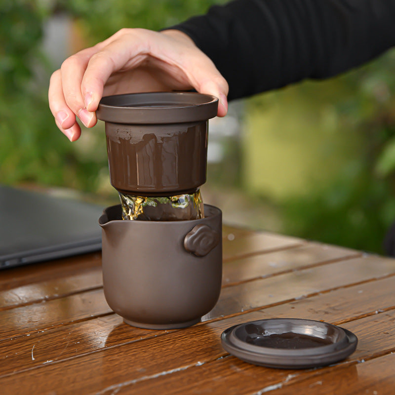 Zisha Travel Kung Fu Tea Set Quick Cup Outdoor Portable Exquisite Gift Box Gift