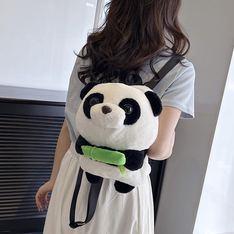 Chinese Panda Plush Doll Shoulder Cartoon Children's School Bag