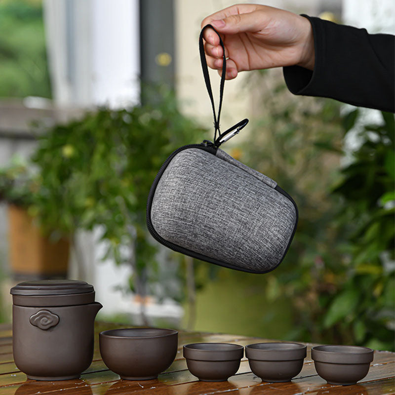 Zisha Travel Kung Fu Tea Set Quick Cup Outdoor Portable Exquisite Gift Box Gift