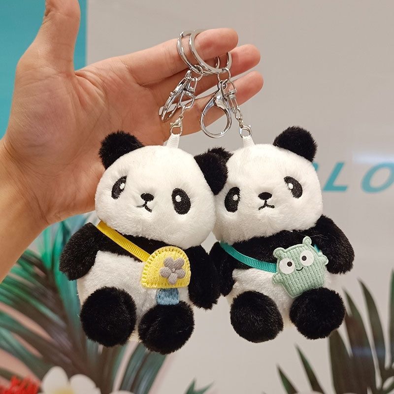 Cute Panda Keychain Pendant Backpack Doll Accessories 2PCS