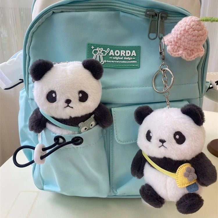 Cute Panda Keychain Pendant Backpack Doll Accessories 2PCS