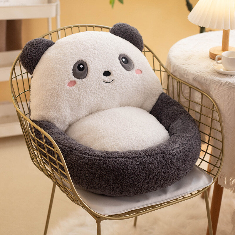 Autumn and winter cute panda-shaped plush cushion chair semi-surrounded comfortable lumbar support