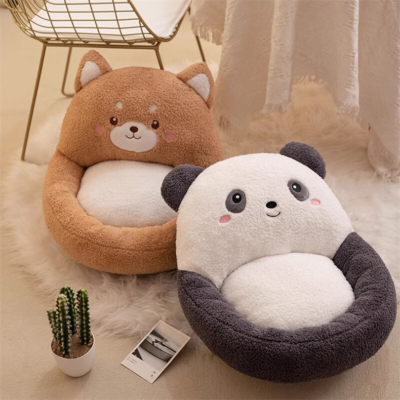 Autumn and winter cute panda-shaped plush cushion chair semi-surrounded comfortable lumbar support